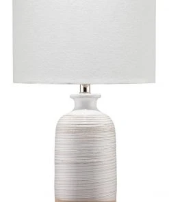 Jamie Young Ashwell Table Lamp In White/Natural Ceramic