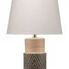 Jamie Young Ripple Table Lamp In Grey Ceramic