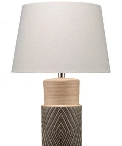 Jamie Young Ripple Table Lamp In Grey Ceramic