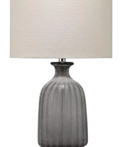 Jamie Young Grey Frosted Glass Table Lamp With Shade