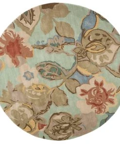 Jaipur Living Petal Pusher Handmade Floral Green/ Multicolor Round Area Rug