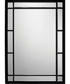 DECOR Jamie Young Chelsea Mirror In Black Metal & Beveled Glass