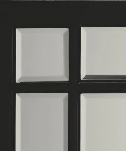 DECOR Jamie Young Chelsea Mirror In Black Metal & Beveled Glass