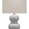 Jamie Young Bubble Ceramic Table Lamp With Drum Shade In Dove Grey Table Lamps