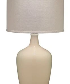 Table Lamps Jamie Young Plum Jar Table Lamp With Drum Shade In Cream Ceramic