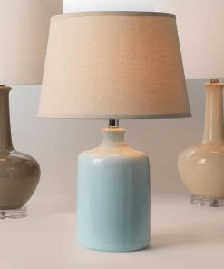Jamie Young Light Blue Milk Jug Table Lamp With Tapered Shade Table Lamps