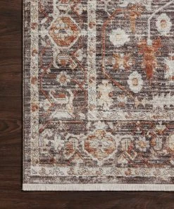 Loloi Bonney Power Loomed Charcoal / Spice Rug RUGS