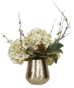 Uttermost Seabrook Floral Bouquet In Gold Vase 8 Uttermost Seabrook Floral Bouquet In Gold Vase