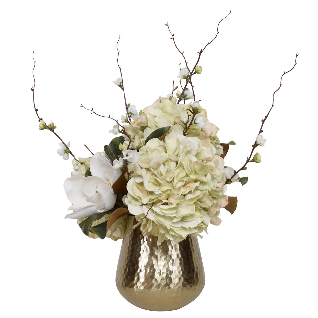 Uttermost Seabrook Floral Bouquet In Gold Vase 6 Uttermost Seabrook Floral Bouquet In Gold Vase