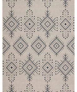 Jaipur Living Compass Indoor/ Outdoor Tribal Ivory/ Blue Area Rug