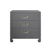Worlds Away Three Drawer Chest With Brass Hardware In Grey Lacquered Basketweave Grasscloth LIVING ROOM 1 Worlds Away Three Drawer Chest With Brass Hardware In Grey Lacquered Basketweave Grasscloth LIVING ROOM