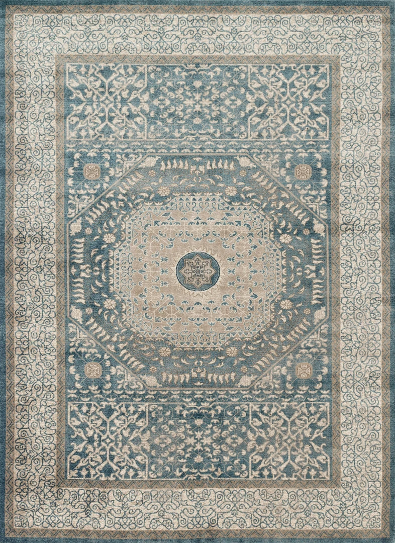 Loloi Century Power Loomed Blue / Sand Rug RUGS 3 Loloi Century Power Loomed Blue / Sand Rug RUGS