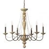 Jamie Young Maybel Chandelier In Washed Wood & Crystal All Lighting