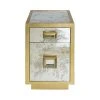 Side & End Tables Worlds Away One Drawer Side Table With Antique Mirror Side In Gold Leaf