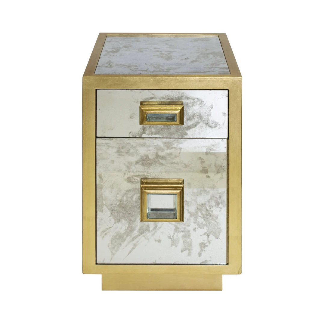 Side & End Tables Worlds Away One Drawer Side Table With Antique Mirror Side In Gold Leaf 3 Side & End Tables Worlds Away One Drawer Side Table With Antique Mirror Side In Gold Leaf
