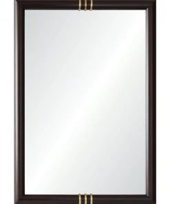 Celerie Kemble For Mirror Home Dark Mahogany & Satin Brass Mirror