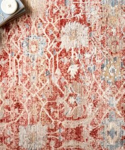 Loloi Claire Power Loomed Red / Ivory Rug