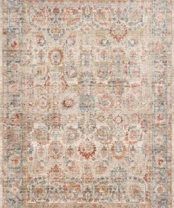 Loloi Claire Power Loomed Ivory / Ocean Rug