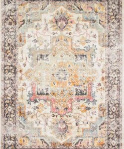 Loloi Clara Power Loomed Ivory / Charcoal Rug