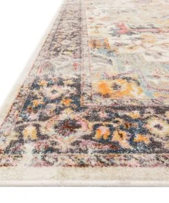 Loloi Clara Power Loomed Ivory / Charcoal Rug