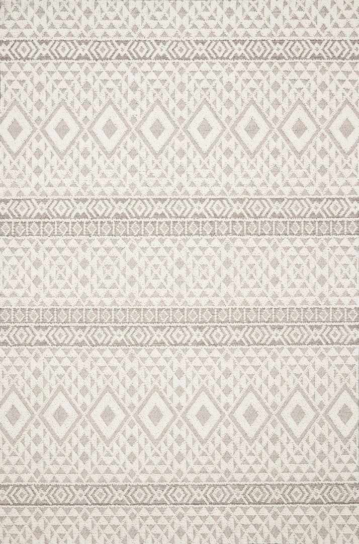 Indoor/Outdoor Rugs Loloi Cole Power Loomed Silver / Ivory Rug 3 Indoor/Outdoor Rugs Loloi Cole Power Loomed Silver / Ivory Rug