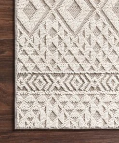 Indoor/Outdoor Rugs Loloi Cole Power Loomed Silver / Ivory Rug 9 Indoor/Outdoor Rugs Loloi Cole Power Loomed Silver / Ivory Rug