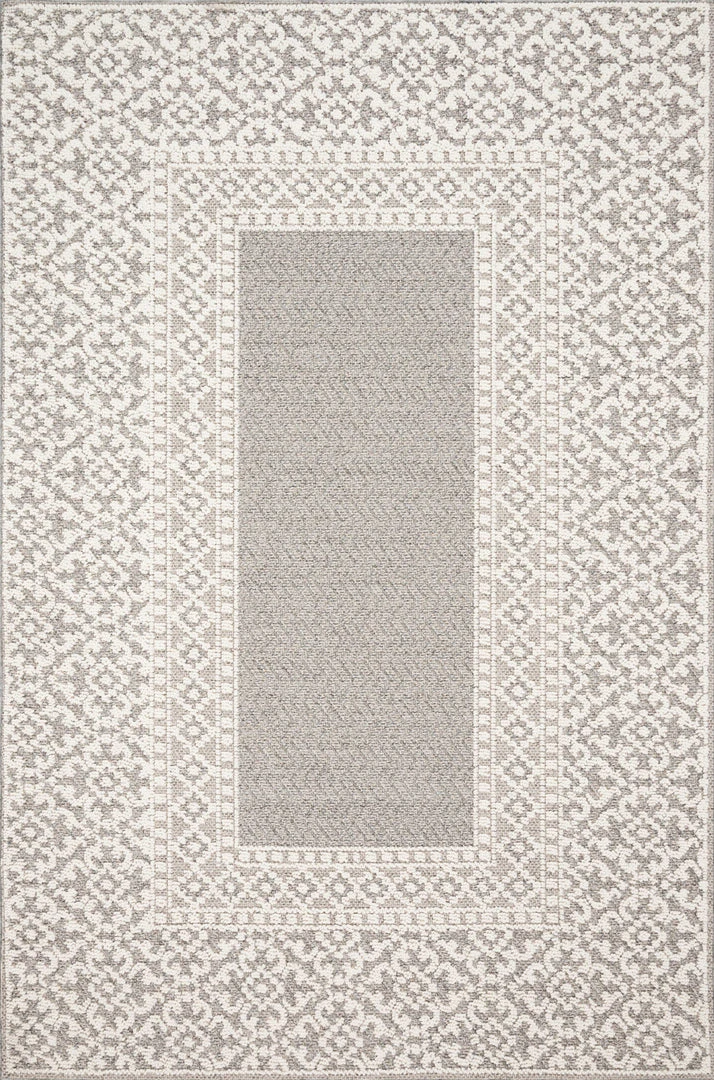 Indoor/Outdoor Rugs Loloi Cole Power Loomed Grey / Ivory Rug 3 Indoor/Outdoor Rugs Loloi Cole Power Loomed Grey / Ivory Rug