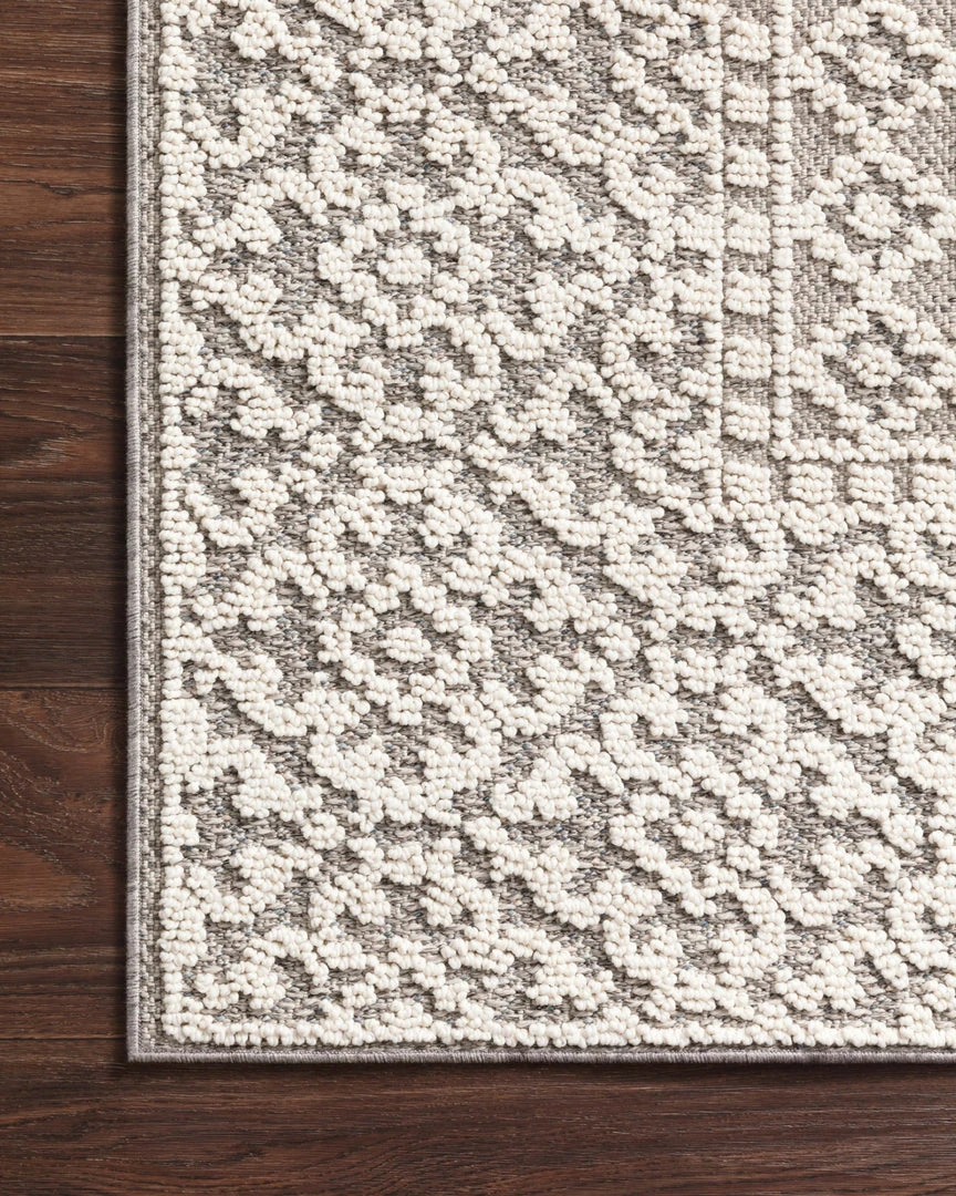 Indoor/Outdoor Rugs Loloi Cole Power Loomed Grey / Ivory Rug 6 Indoor/Outdoor Rugs Loloi Cole Power Loomed Grey / Ivory Rug