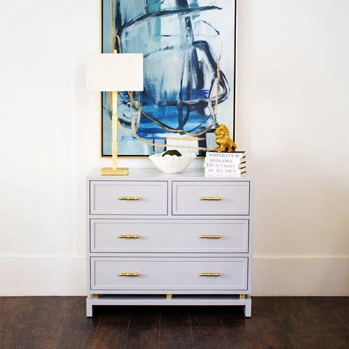 Worlds Away Four Dwr Chest W. Gold Lf Hdwr In Matte Grey Lacquer BEDROOM 7 Worlds Away Four Dwr Chest W. Gold Lf Hdwr In Matte Grey Lacquer BEDROOM