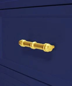 Worlds Away Four Dwr Chest W. Gold Lf Hdwr In Navy Lacquer
