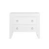 LIVING ROOM Worlds Away White Lacquer Two Drawer Chest W Nickel Hdwr