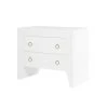 LIVING ROOM Worlds Away White Lacquer Two Drawer Chest W Brass Hdwr
