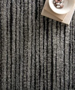 Loloi Emory Power Loomed Grey / Black Rug RUGS
