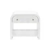 Worlds Away Waterfall Edge Side Table With Fluted Drawer Front In White Lacquer Side & End Tables