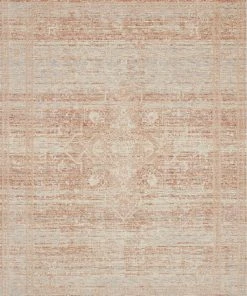 Loloi Faye Power Loomed Terracotta / Sky Rug