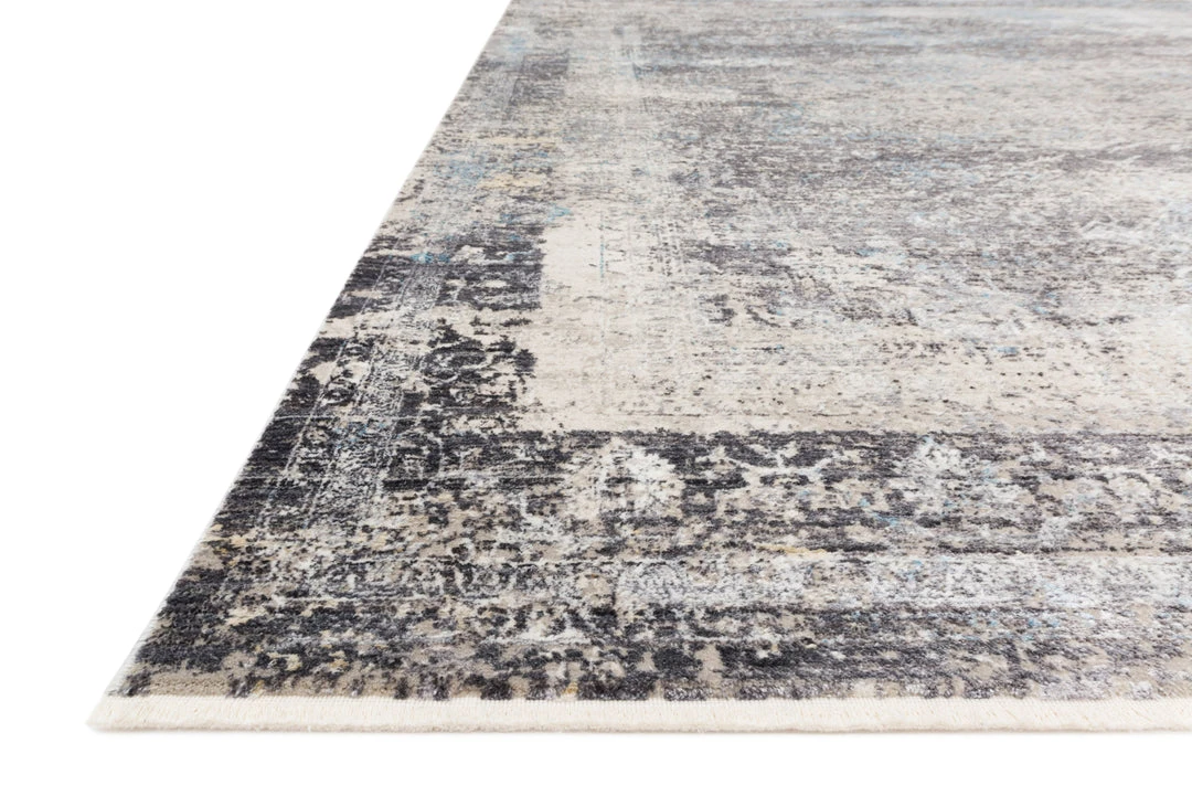 Loloi Franca Power Loomed Charcoal / Sky Rug RUGS 4 Loloi Franca Power Loomed Charcoal / Sky Rug RUGS