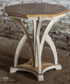Uttermost Ranen Aged White Side Table Side & End Tables