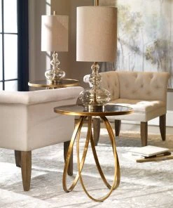 Uttermost Montrez Gold Side Table LIVING ROOM