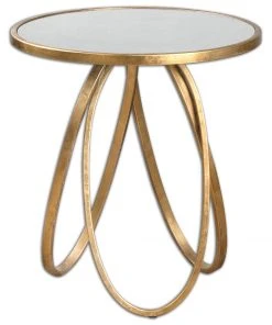 Uttermost Montrez Gold Side Table LIVING ROOM