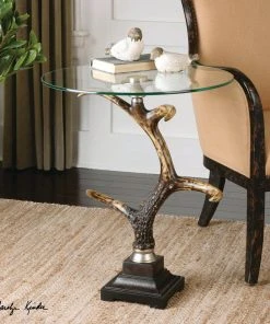 LIVING ROOM Uttermost Stag Horn Side Table