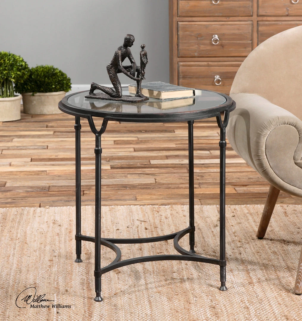 Uttermost Samson Glass Side Table LIVING ROOM 4 Uttermost Samson Glass Side Table LIVING ROOM