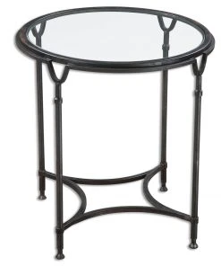 Uttermost Samson Glass Side Table LIVING ROOM