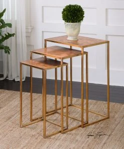 Uttermost Copres Oxidized Nesting Tables Set/3