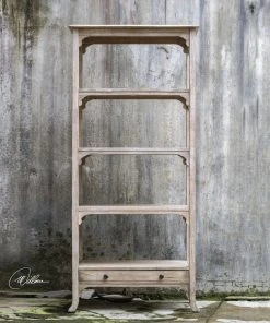 Uttermost Bridgely Aged White Etagere LIVING ROOM