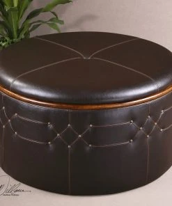 Uttermost Brunner Round Storage Ottoman