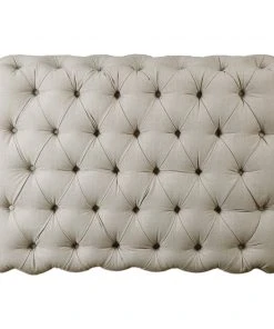 Uttermost Kaniel Tufted Antique White Ottoman