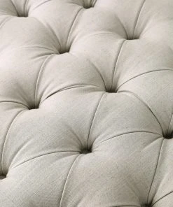 Uttermost Kaniel Tufted Antique White Ottoman