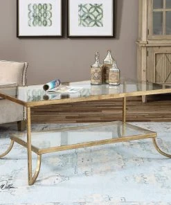 Uttermost Katina Gold Leaf Coffee Table LIVING ROOM