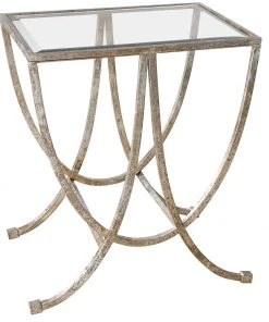 LIVING ROOM Uttermost Marta Antiqued Silver Side Table