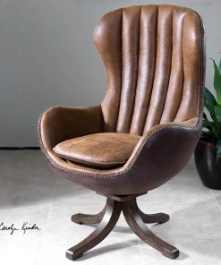 Uttermost Garrett Mid-century Swivel Chair
